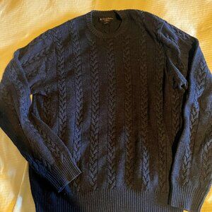 Brooks Brothers Saxon Cable 100% Wool Sweater.  Size Medium